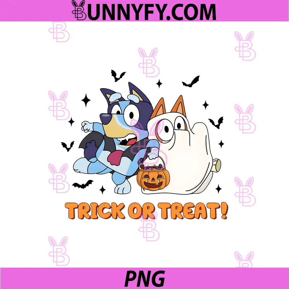 Trick Or Treat Bluey Cartoon PNG, Bluey Halloween Cute PNG