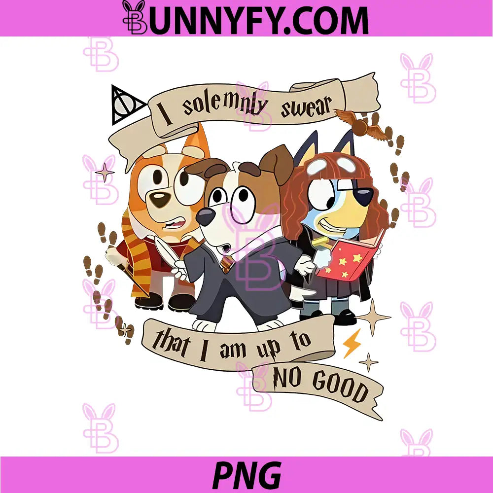 I Solemnly Swear That I Am Up To No Good PNG, Bluey Wizard Family Magic Art PNG