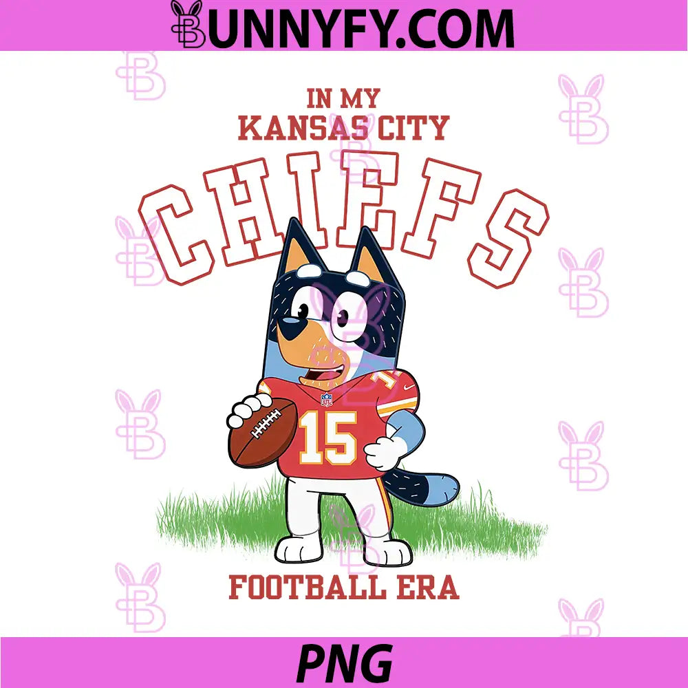 In My Kansas City Chiefs Football Era PNG, Bluey Kansas City Art PNG