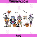 Bluey Halloween Family Characters PNG, Bluey Spooky Trick Or Treat PNG