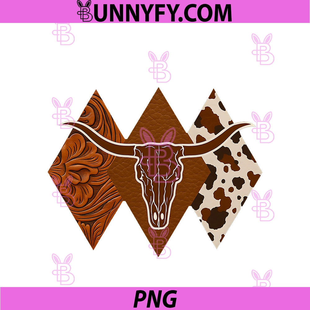 Boho Cow PNG, Skull Western Country Longhorn Country Concert PNG