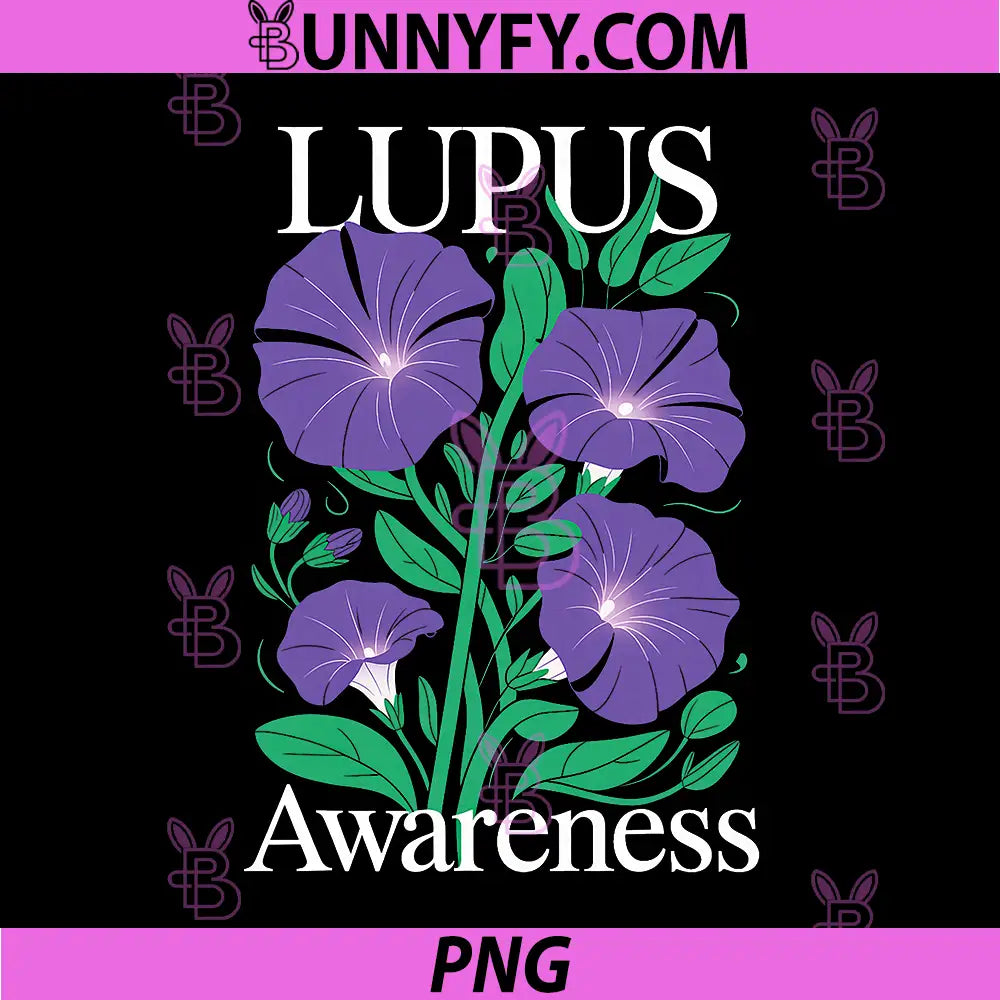 Boho Flower Floral Purple PNG, Lupus Awareness PNG