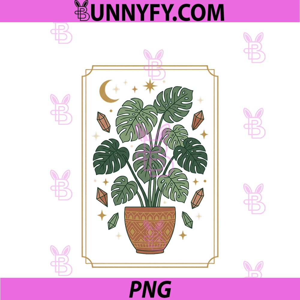 Boho Monstera Plant Tarot PNG, Card Botanical Aesthetic PNG
