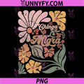 Chinga La Migra Boho Floral PNG, Retro Activist Flower Art PNG