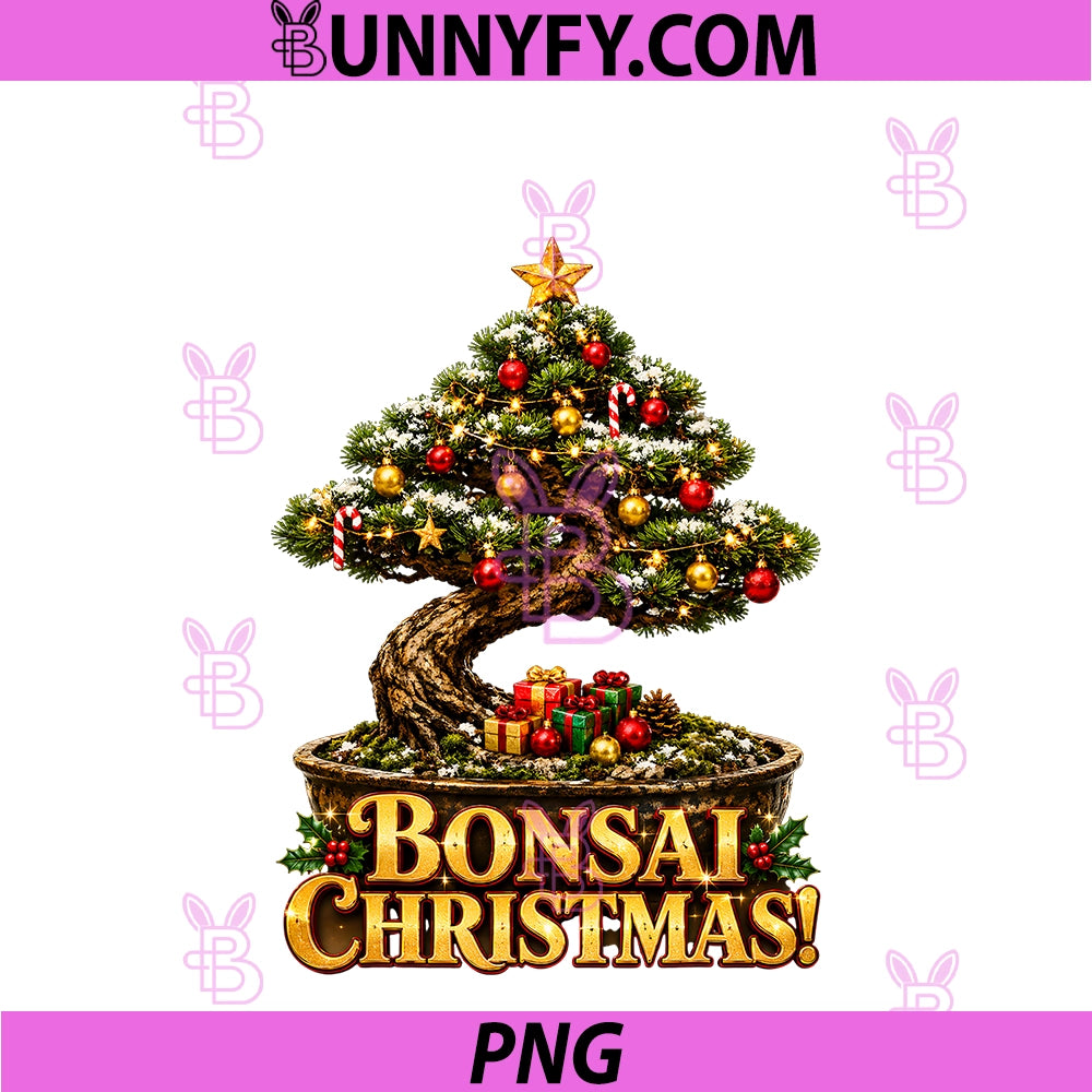 Bonsai Christmas! PNG, Japanese Zen Japan Lover Star Presents PNG
