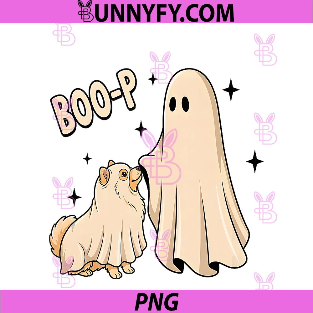 Boo P Ghost Boop Pomeranian Cute PNG, Halloween Dog Meme PNG