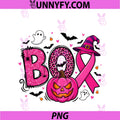 Boo Pink Halloween PNG, Breast Cancer Awareness Ribbon Witch PNG