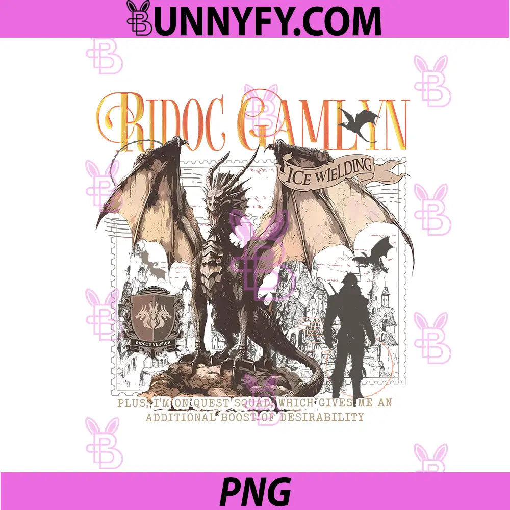Ridoc Gamlyn Ice Wielding PNG, Fantasy Dragon Rider Art PNG