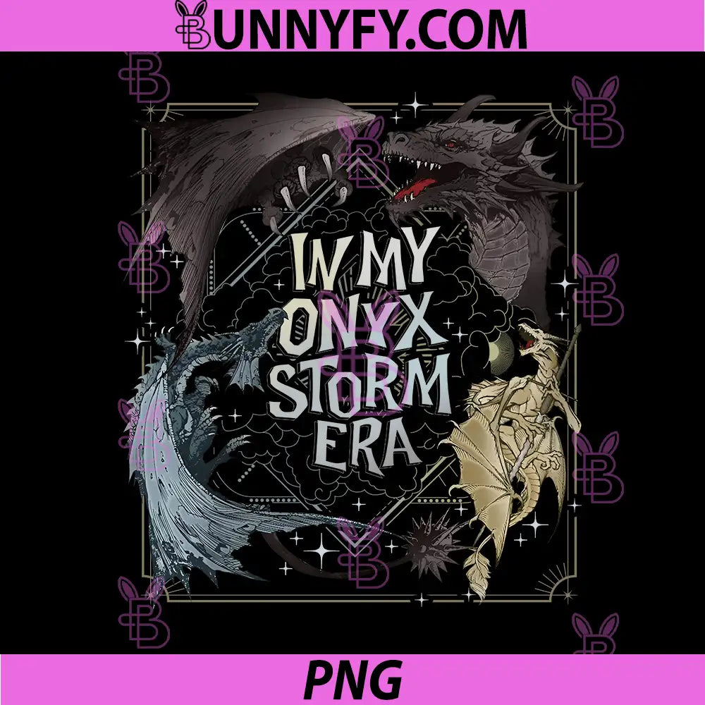 In My Onyx Storm Era PNG, Dark Fantasy Dragon Circle PNG