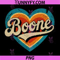 Boone Retro Heart Typography Design PNG, Vintage Boone Love Art PNG