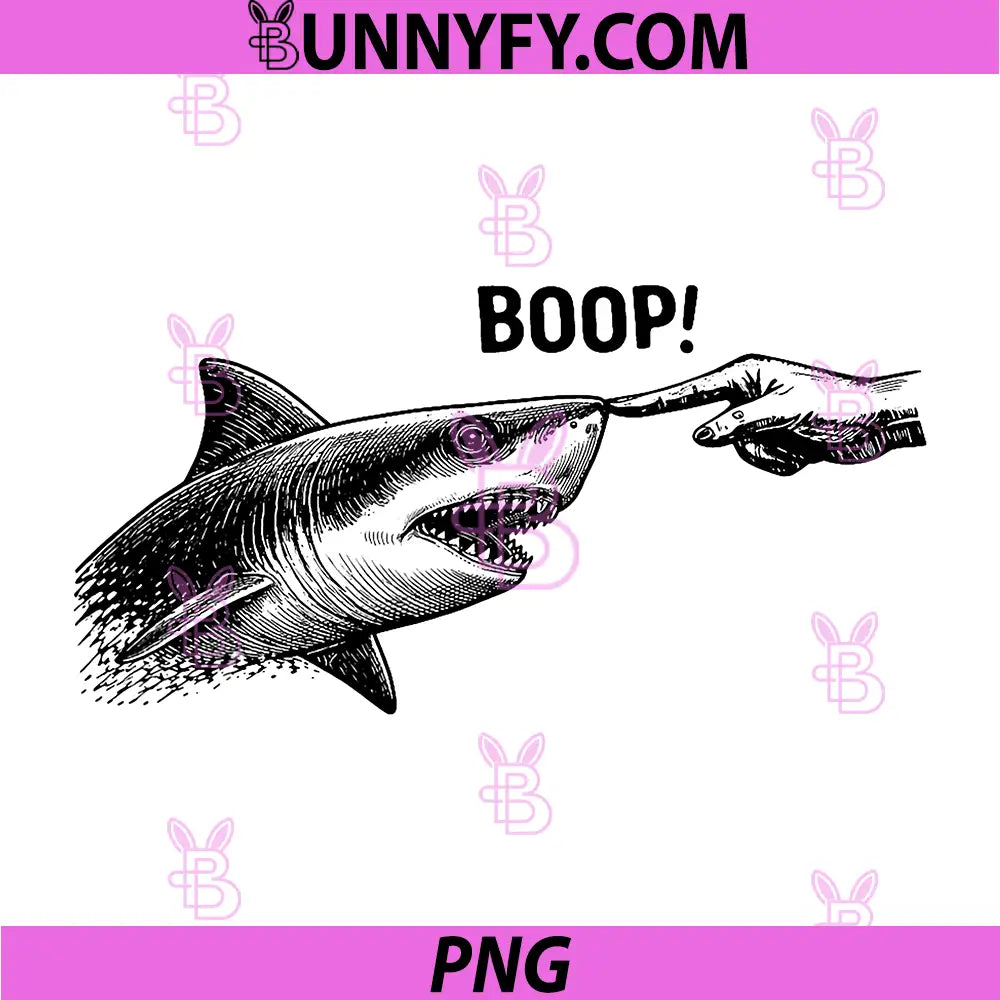 Boop Shark Meme Shark PNG, Humor Funny Hand Boop Nose Shark PNG