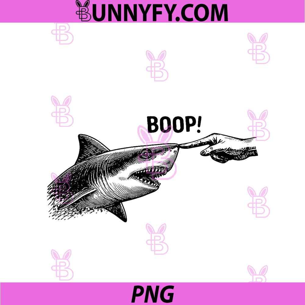 Boop Shark Meme Shark Humor PNG, Funny Hand Boop Nose Shark PNG