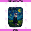 Border Collie Back Starry Night PNG, Impressionist Dog Aja Art PNG