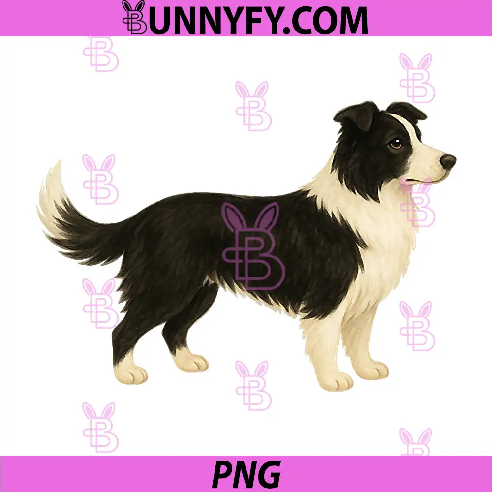 Border Collie PNG, Striped Illustration Cute PNG