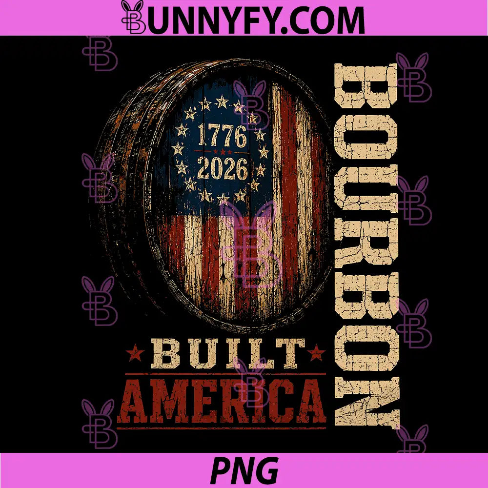 Bourbon Vintage Built America PNG, Patriotic Whiskey 250 Years PNG