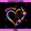 Bowling Heart Colorful PNG, Bowling Pin Lovers Bowler PNG