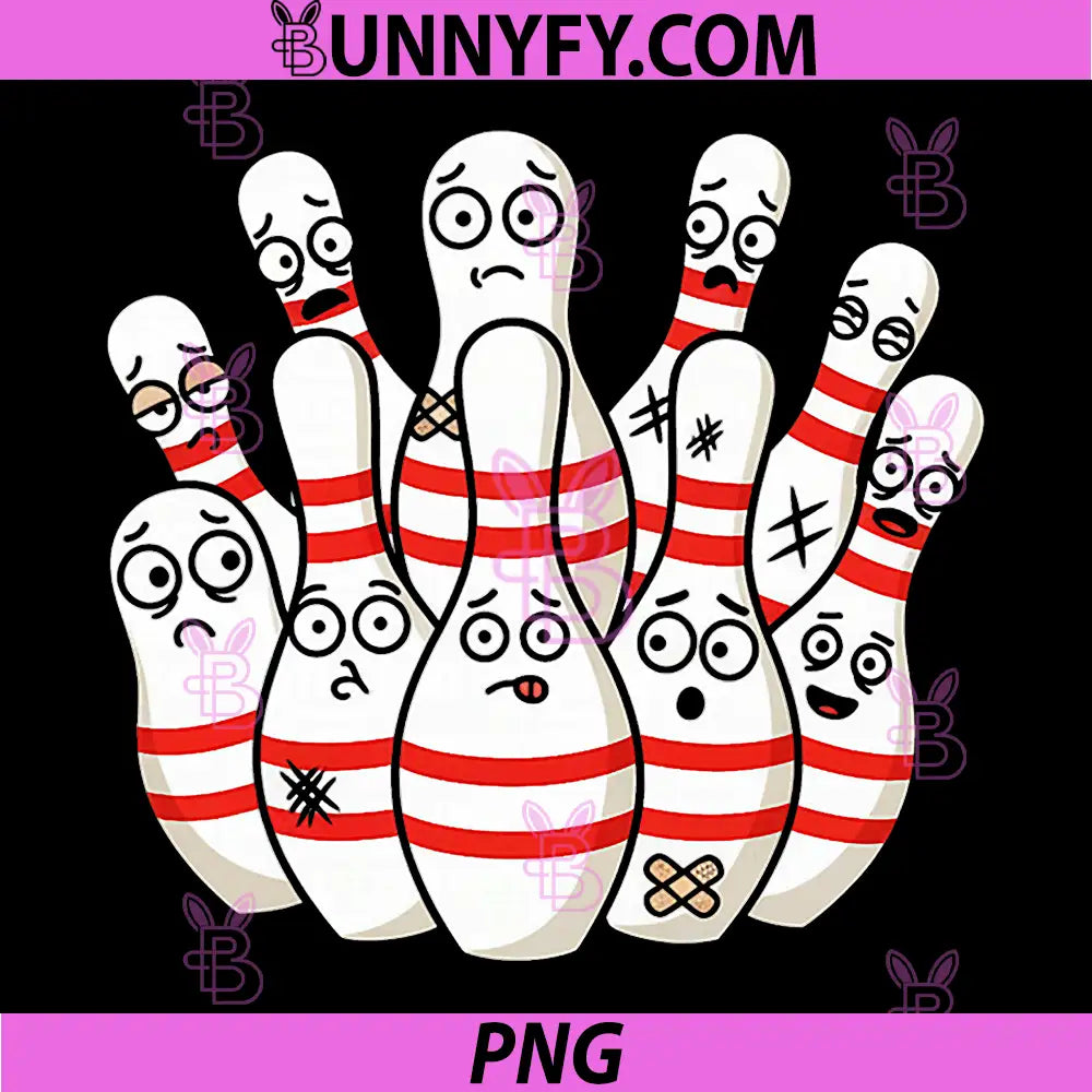 Bowling Scared Bowling Pins PNG, Funny Sport Bowler PNG