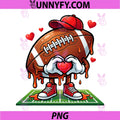 Valentines Football With Hearts PNG, Funny Dripping Ball Character Art PNG