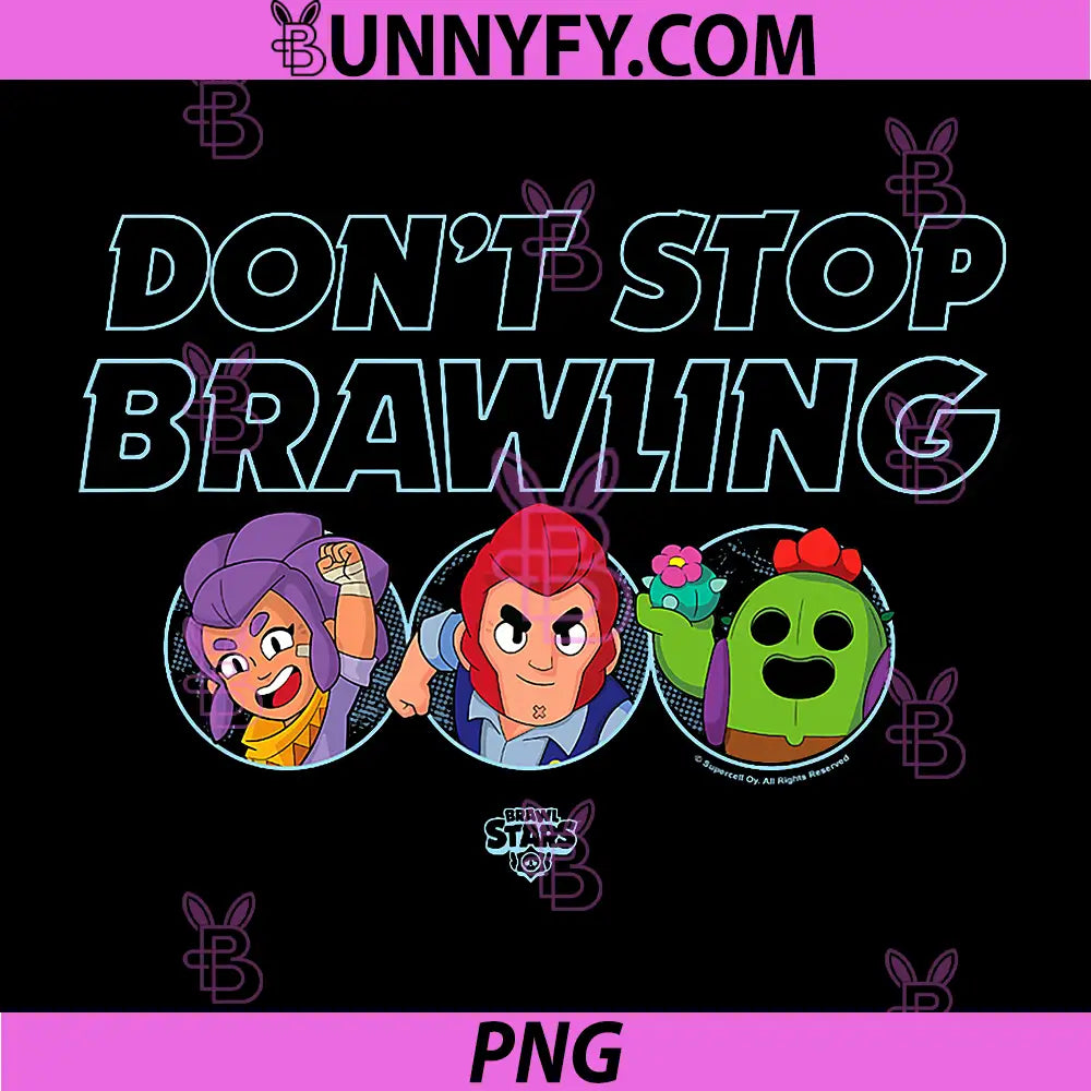 Brawl Stars Don't Stop Brawling PNG, Colt Spike & Shelly Portrait PNG