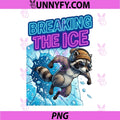 Breaking The Ice Raccoon PNG, Funny Winter Ice Out Breaker PNG