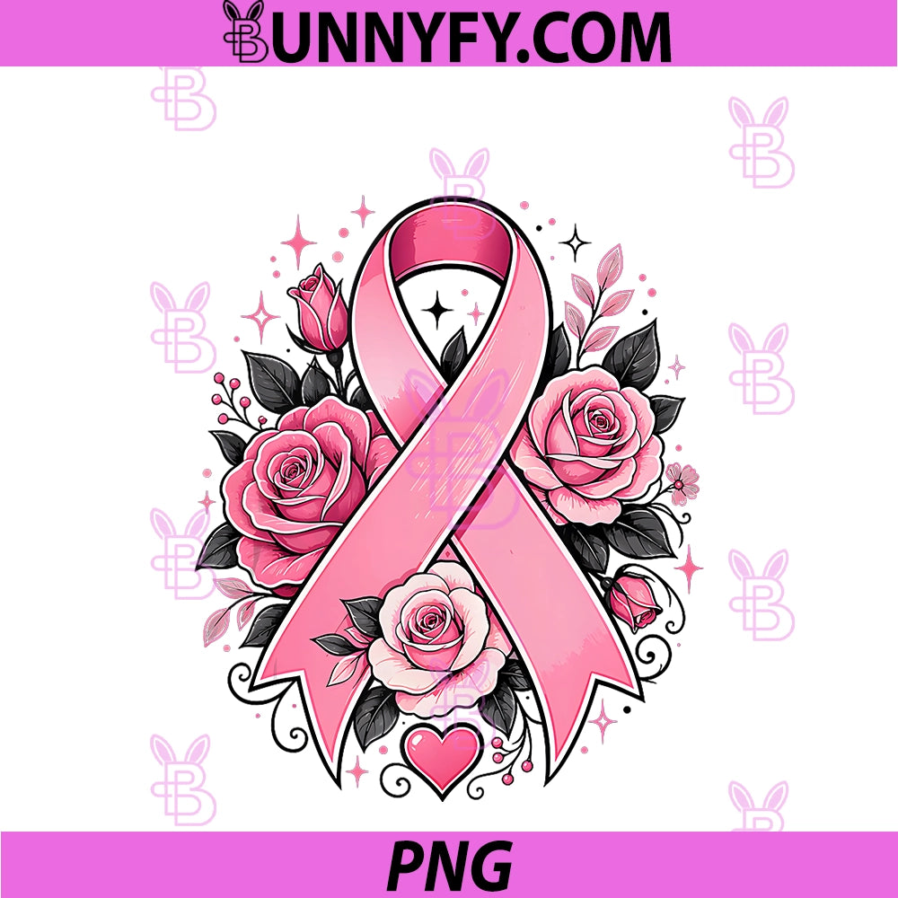 Breast Cancer Awareness Pink PNG, Ribbon Roses PNG