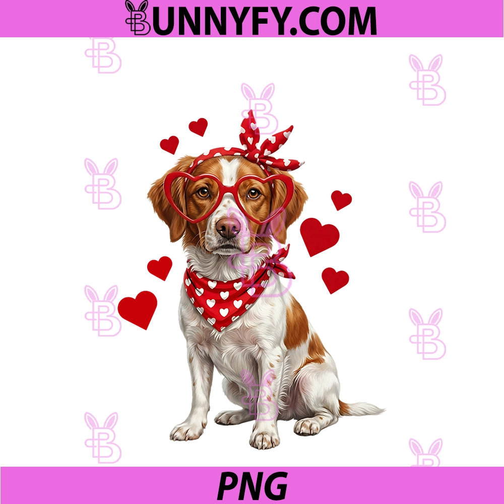 Brittany Spaniel Valentines Day PNG, Lover Dog Heart PNG