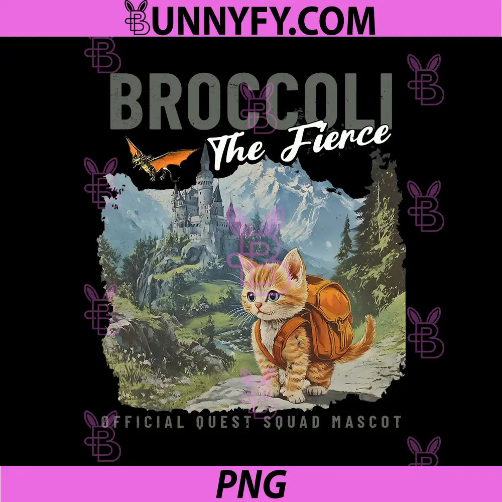 Broccoli The Fierce Fantasy Cat Warrior PNG, Quest Squad Official Mascot PNG
