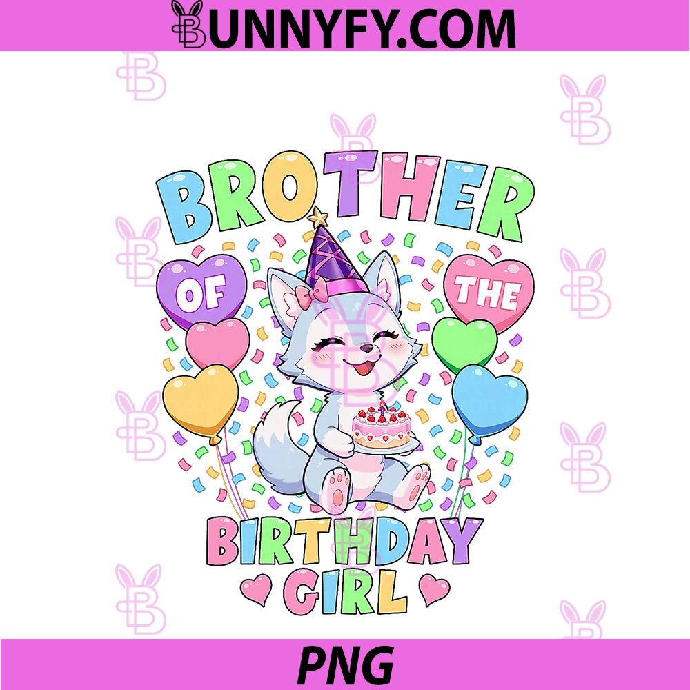 Brother Of The Birthday Girl PNG, Wolf 1st Birthday PNG