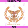 Brown Pride PNG, Latino Eagle Laurel Emblem Latinx Heritage Mens PNG