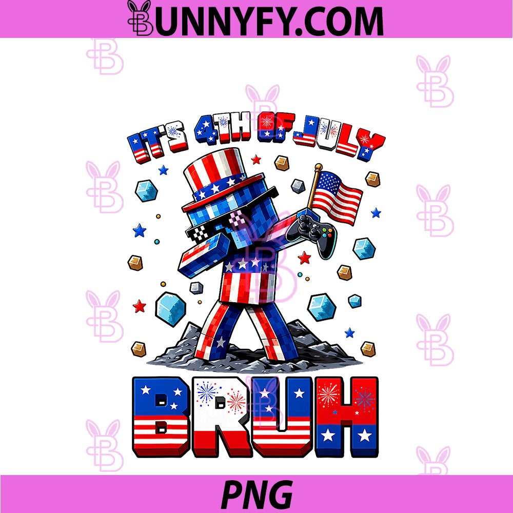 Bruh 4th Of July Boys Kids PNG, Gaming Gamer USA Flag 4th Of July PNG