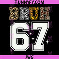 Bruh 67 PNG, Funny Meme Animal Print Typography PNG