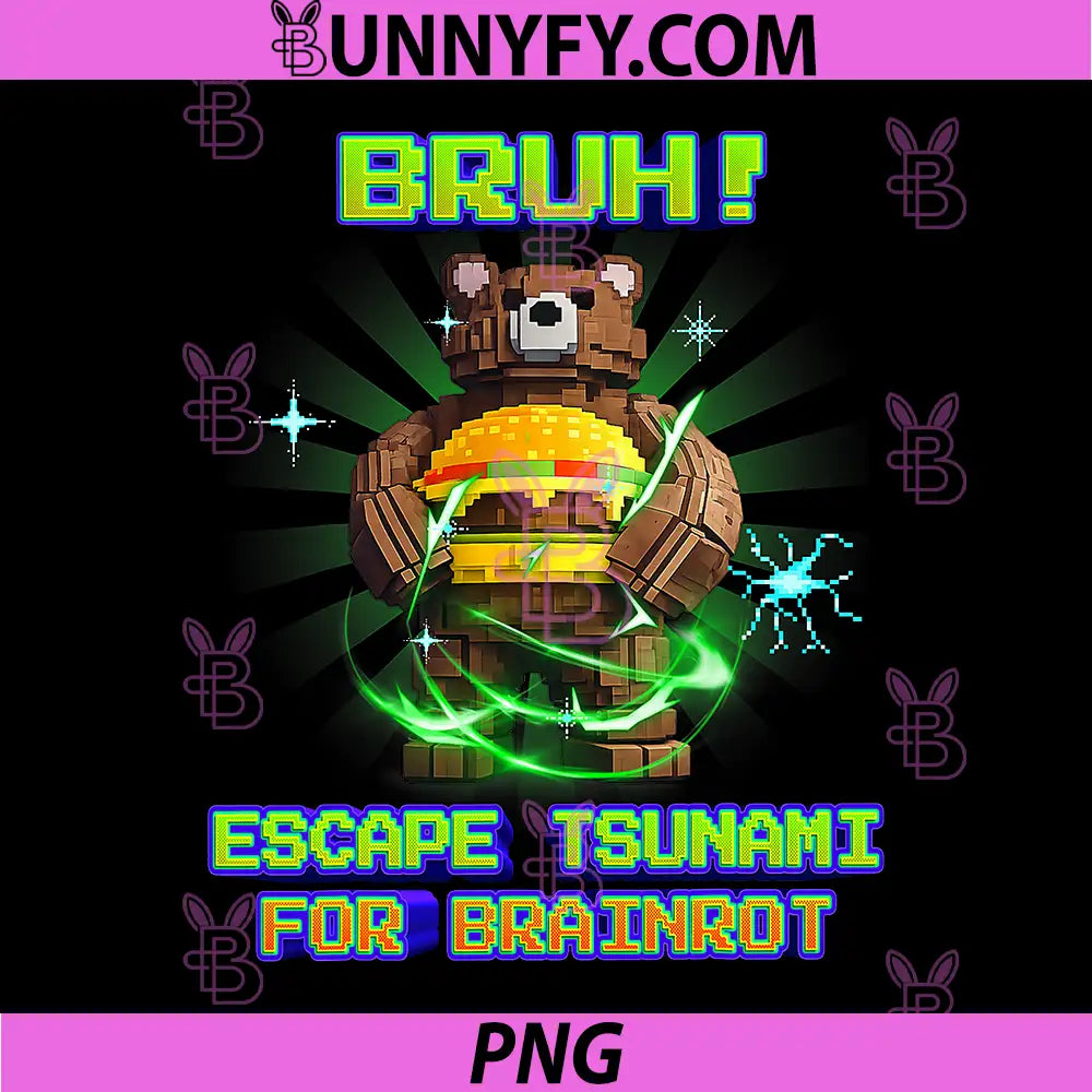 Bruh Burgerini PNG, Bearini Tsunami Brainrot PNG