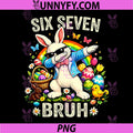 Six Seven Bruh Meme Bunny Easter Chick Eggs PNG, Cute Sunglasses Rabbit Design PNG