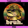 Bruh Fishing Funny Camo PNG, Bass Fish Camouflage PNG