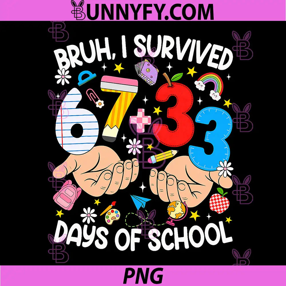 Bruh I Survived 67 33 Days of School PNG, Six Seven Teachers PNG