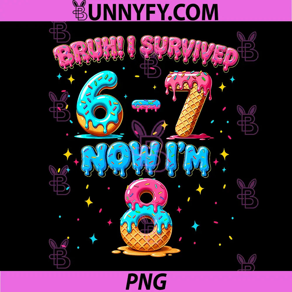 Bruh I Survived 6 7 Six Seven PNG, Now Im 8 Funny PNG