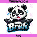 Bruh Panda Funny PNG, Meme Cool Lazy Animal Vibes PNG