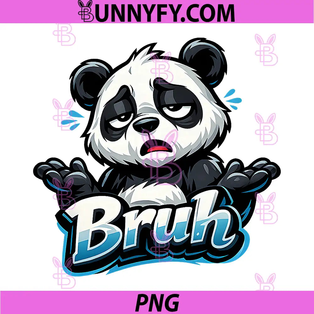 Bruh Panda Funny PNG, Meme Cool Lazy Animal Vibes PNG