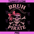 Bruh Im A Pirate PNG, Skull Pirate Coquette Bow PNG