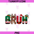 Bruh Santa Squad PNG, Reindeer Elf Xmas Pajamas Holiday Christmas PNG