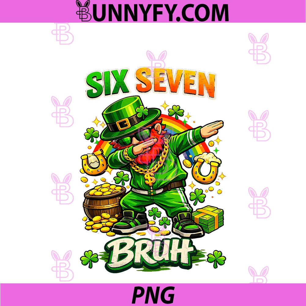 Bruh St Patricks Day PNG, Six Seven 67 Meme PNG