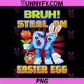 Bruh Steal an Easter Egg PNG, Six Seven 6-7 Funny Brainrot Bunny PNG