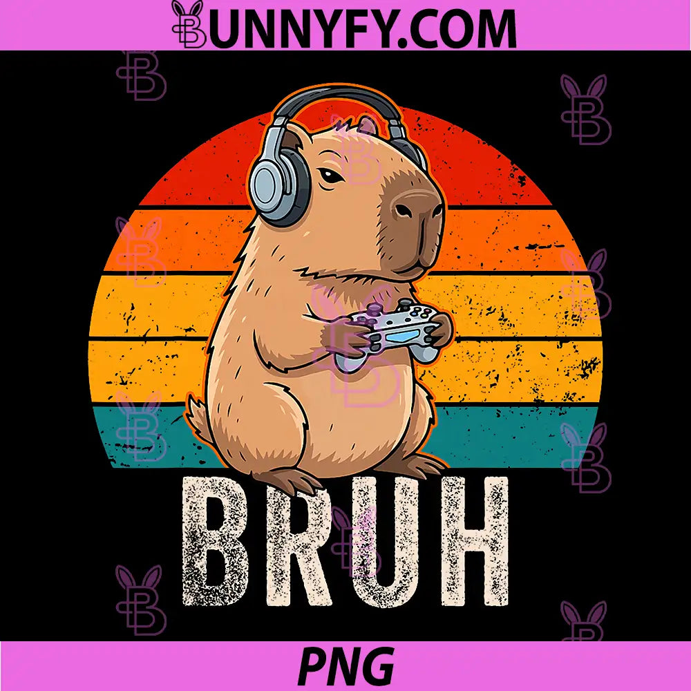 Bruh Video Games PNG, Funny Capybara Gaming PNG