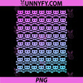 Cat Skull Pattern Gradient Pink Blue PNG, All Over Cat Skull PNG