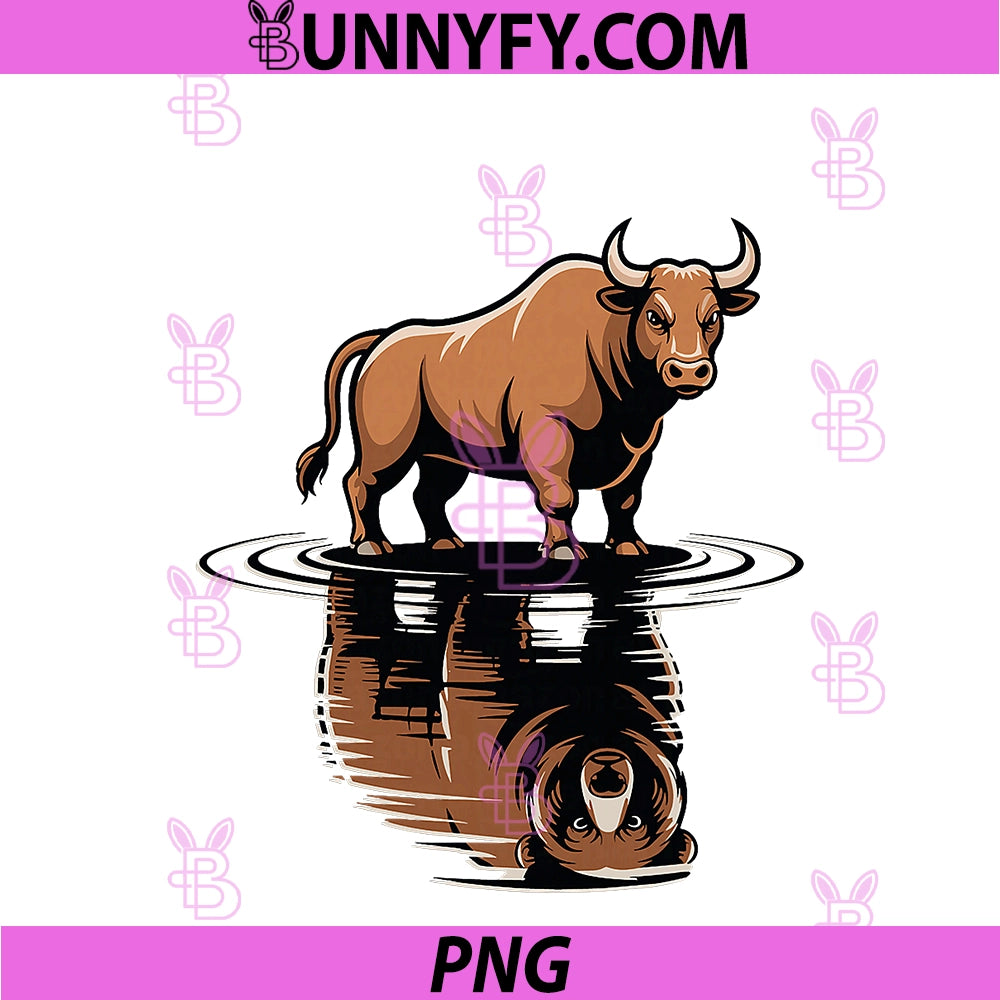 Bull Bear Reflection PNG, Stock Market Trader PNG