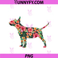 Bull Terrier Flower PNG, Funny Dog Silhouette Floral Gifts Women PNG
