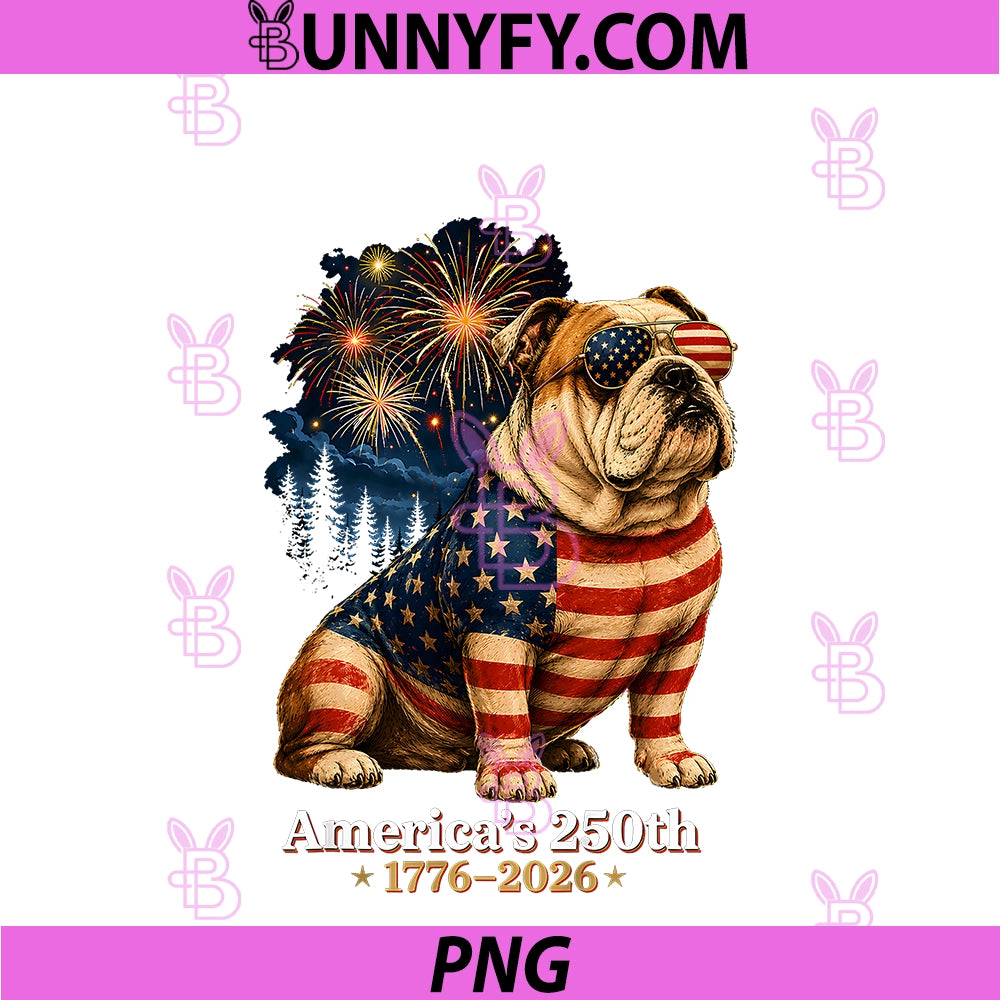 Bulldog America's 250th PNG, Anniversary 1776 2026 PNG
