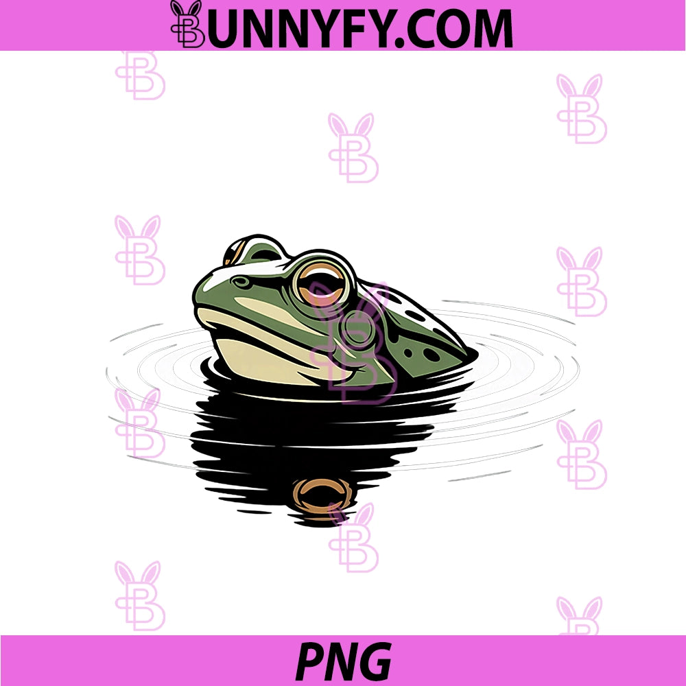 Bullfrog Floating PNG, In Calm Pond Water PNG
