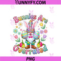 Bunnies Are Overrated PNG, Easter Colorful Eggs Floral Gnome PNG