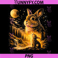 Bunny Howling to The Moon 90s PNG, Easter Bunny Rabbit Lover PNG